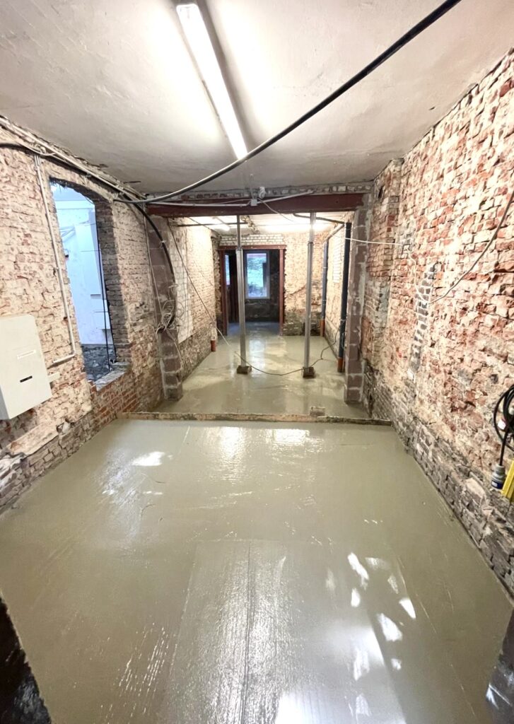 Betonage im Innenbereich, Sanierungsarbeiten